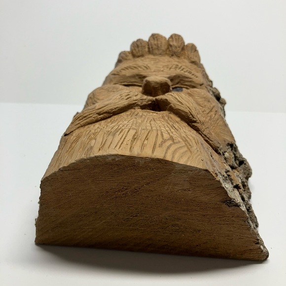 Hand Carved Wood Sculpture, Created from Butternut Wood, 5” x 7 1/2” x 2 3/8” - Picture 2 of 6